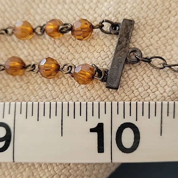 Multi gem pierced earrings and choker set - Picture 10 of 10